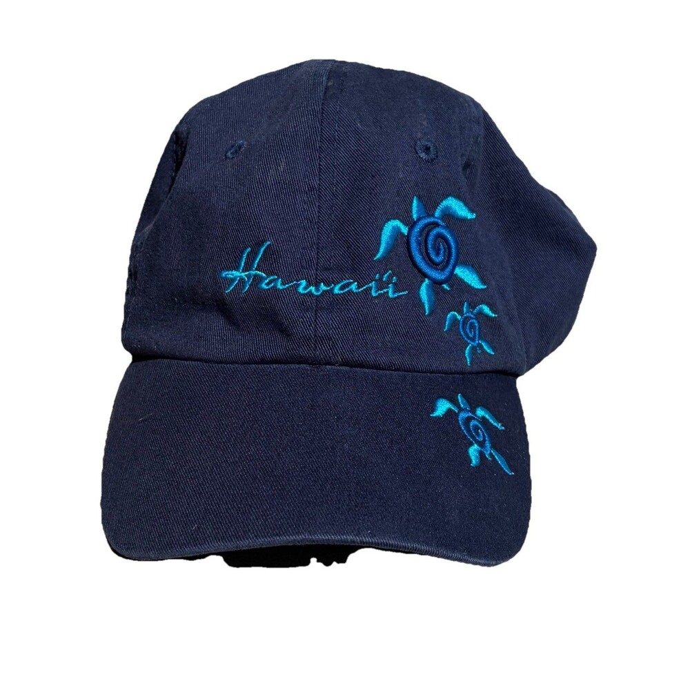 Hawaii Island Navy Blue Hat Sea Turtles